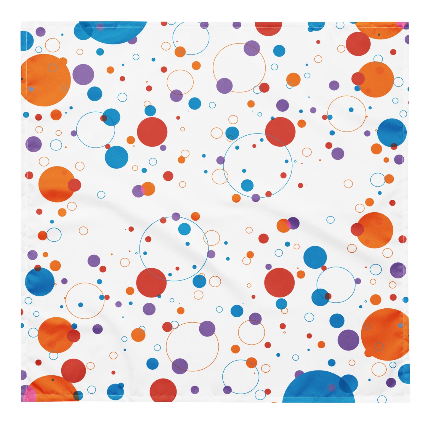 All-over print bandana - fun background with colorful circles - print on demand
