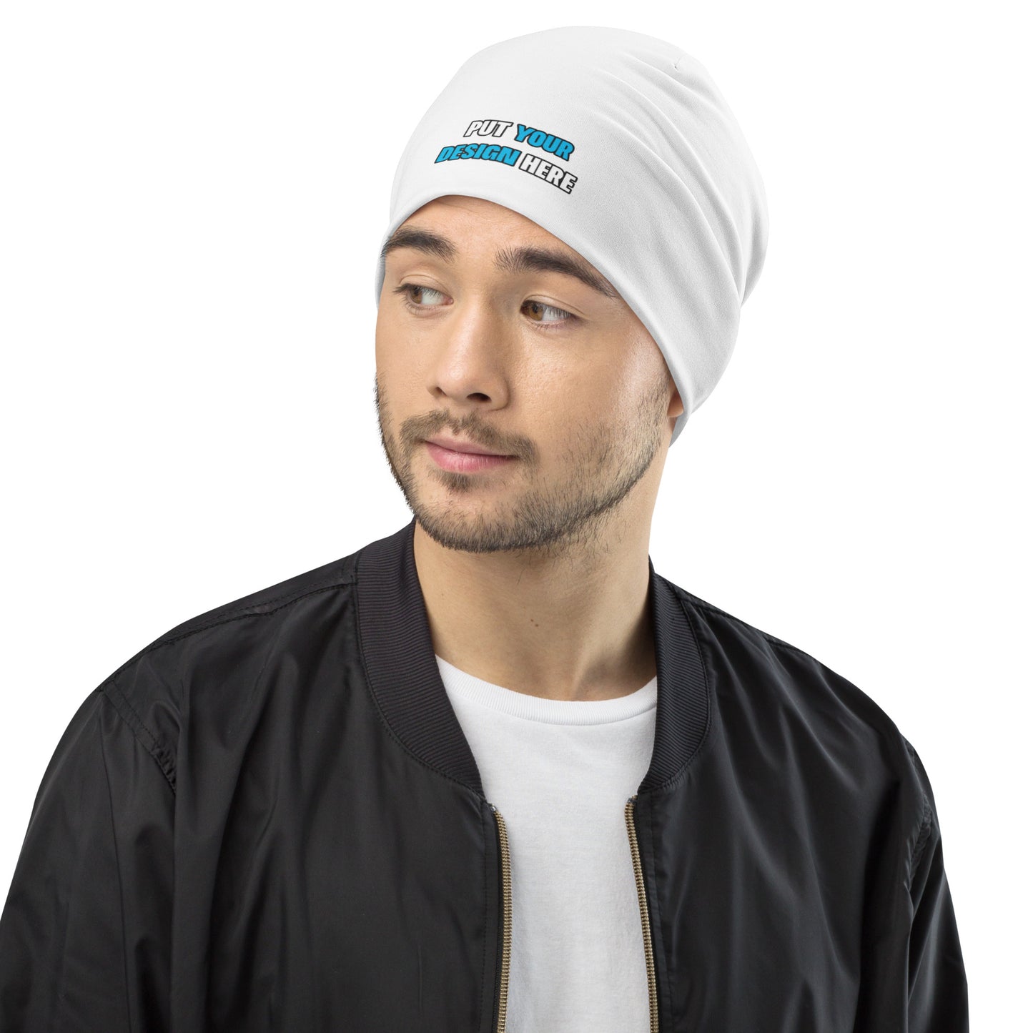 All-Over Print Beanie - print your design here - Abstract background with sport pattern