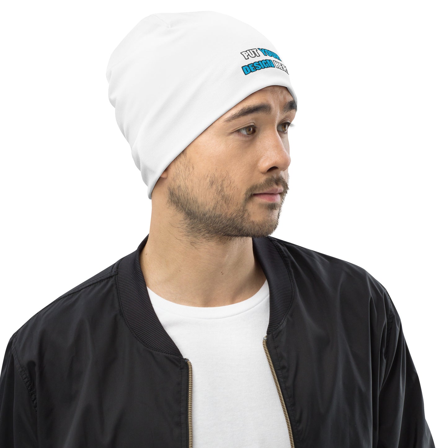 All-Over Print Beanie - print your design here - Abstract background with sport pattern