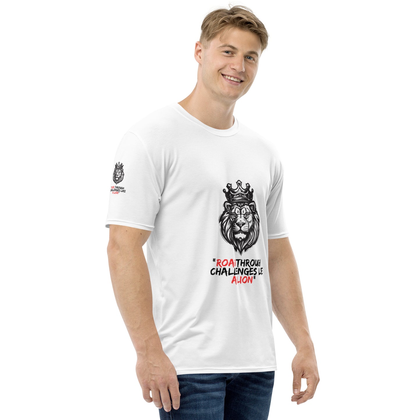 Men's t-shirt - Roar through challenges like a lion - print on demand