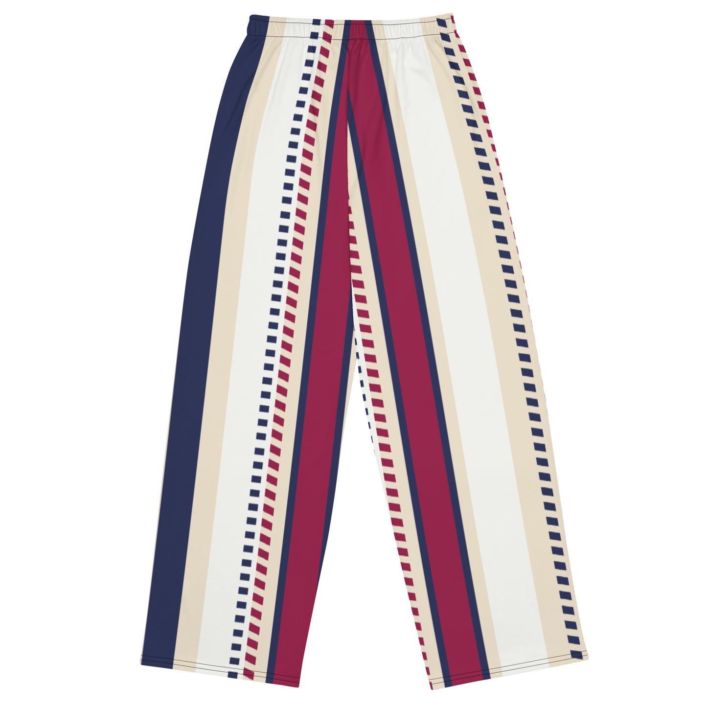 All-over print unisex wide-leg pants | flat-design-stripes-pattern-design
