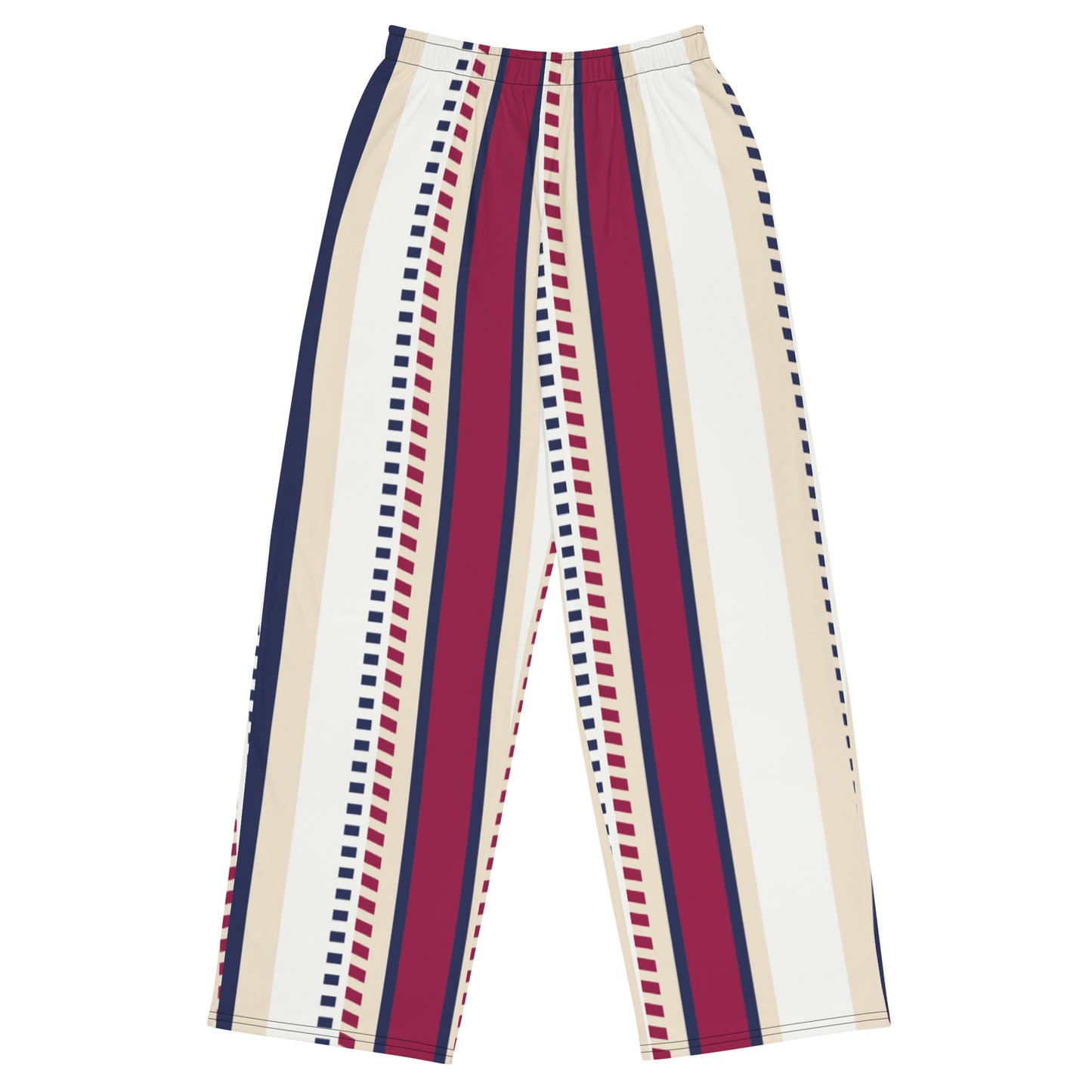 All-over print unisex wide-leg pants | flat-design-stripes-pattern-design