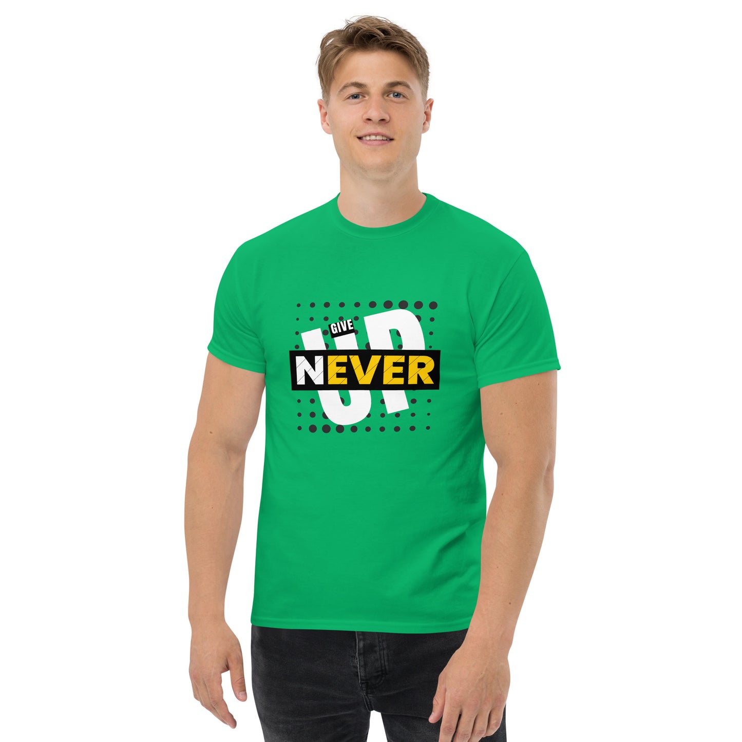 Men's classic tee - give up never - print on demand