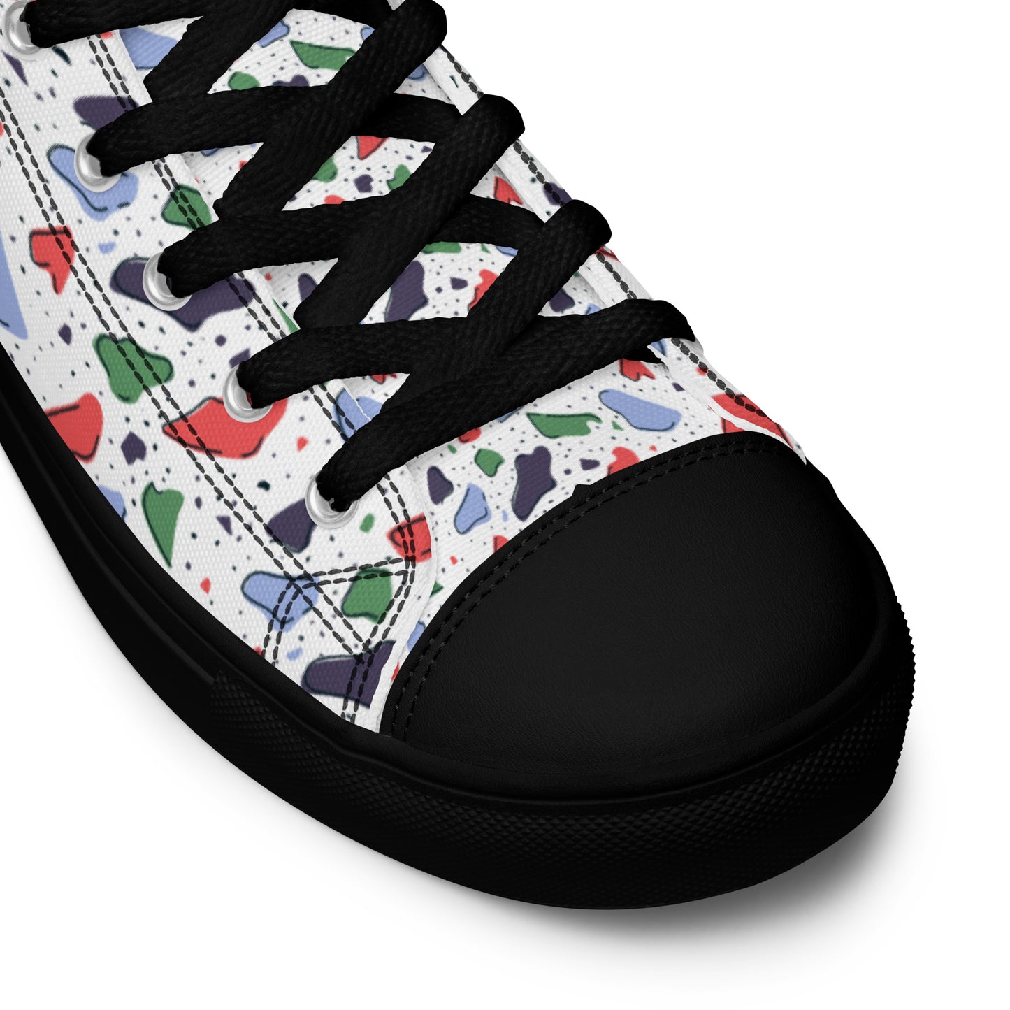 Men’s high top canvas shoes - Colorful terrazzo pattern design - print on demand