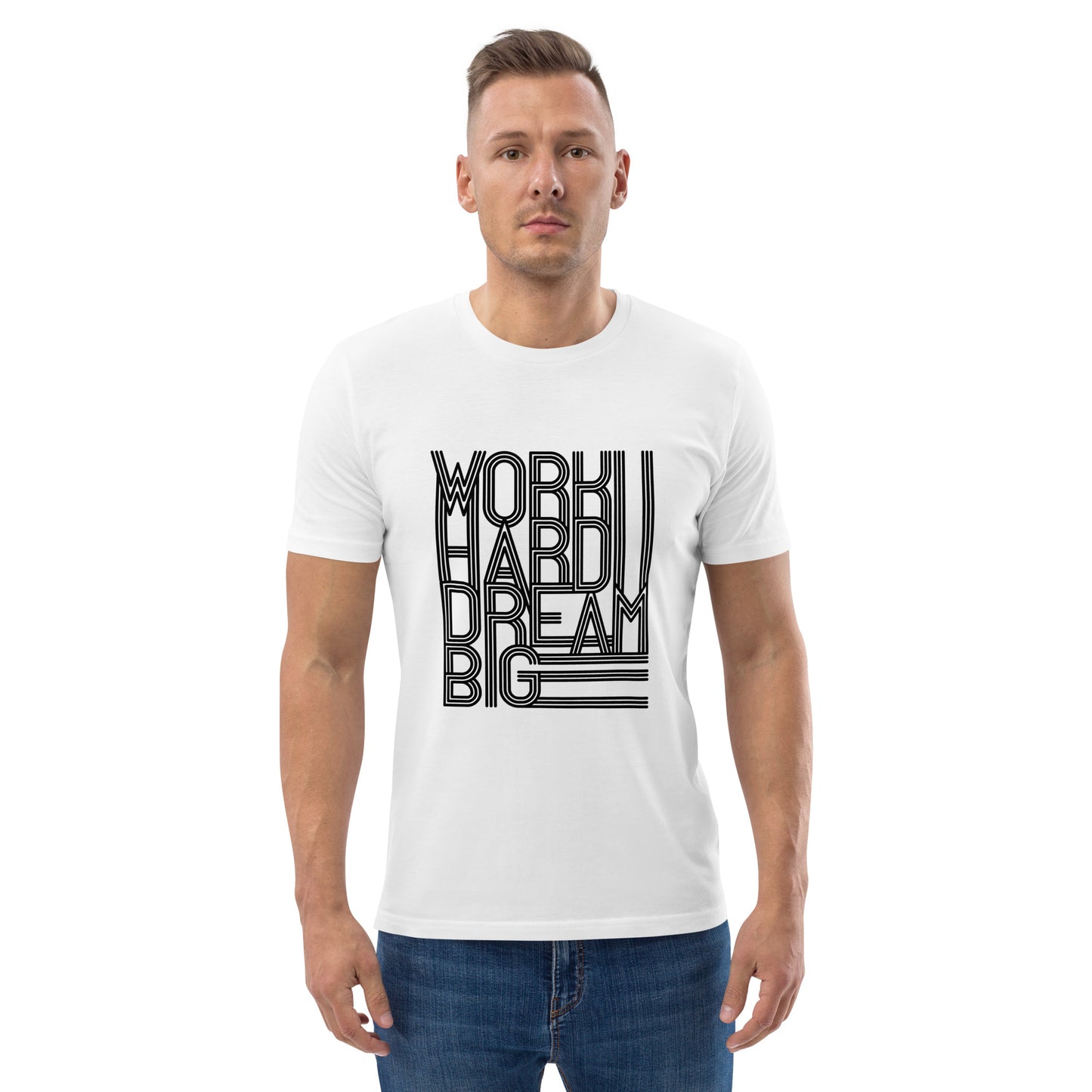 Unisex organic cotton t-shirt | work hard | moods print