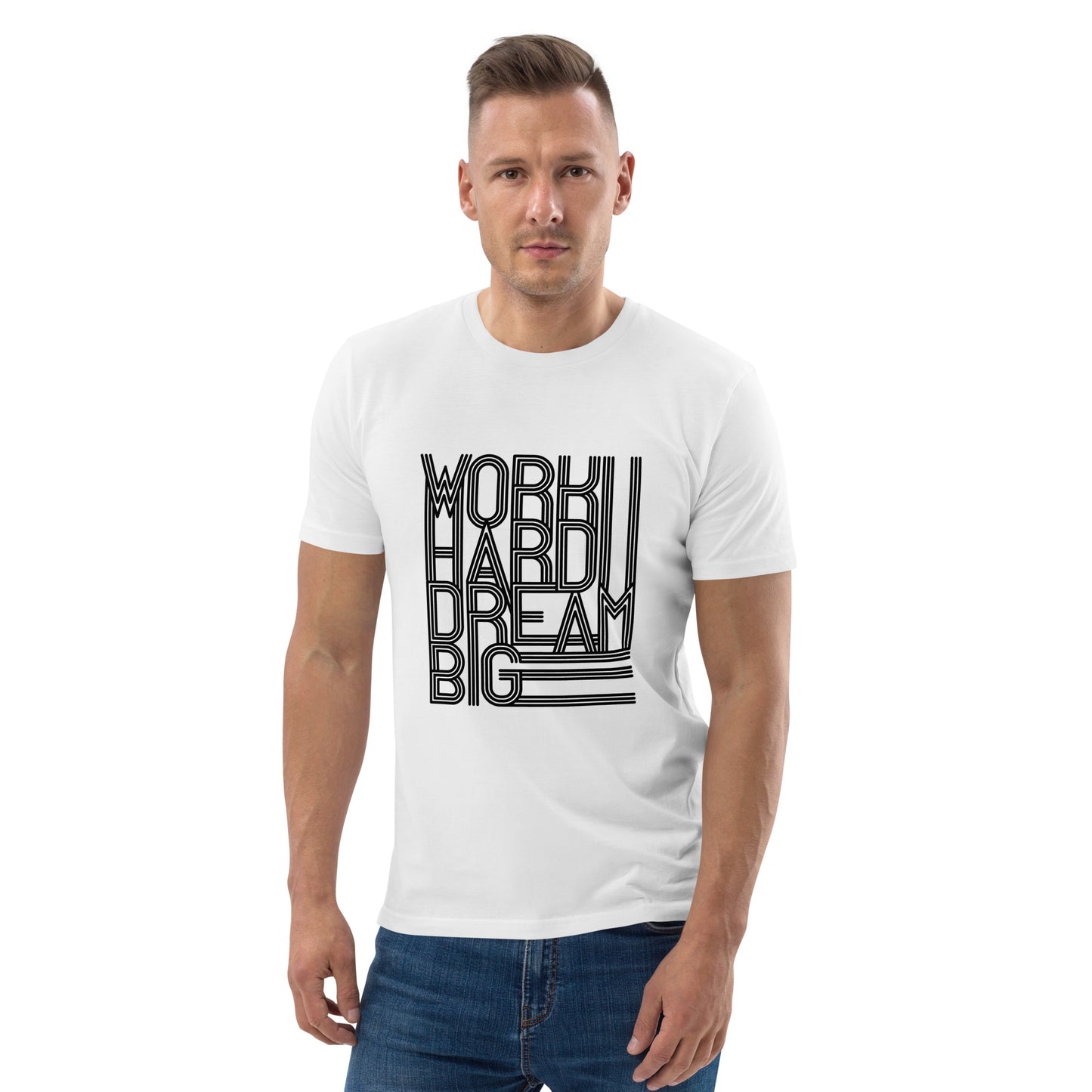Unisex organic cotton t-shirt | work hard | moods print