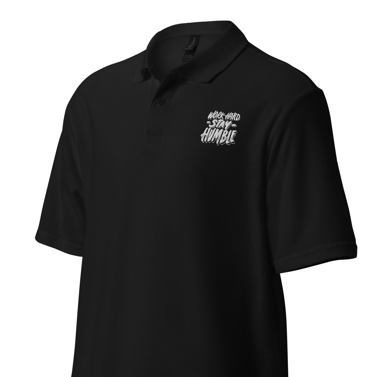 Unisex Pique Polo Shirt | Gildan 64800 - work hard stay hurmble - print on demand
