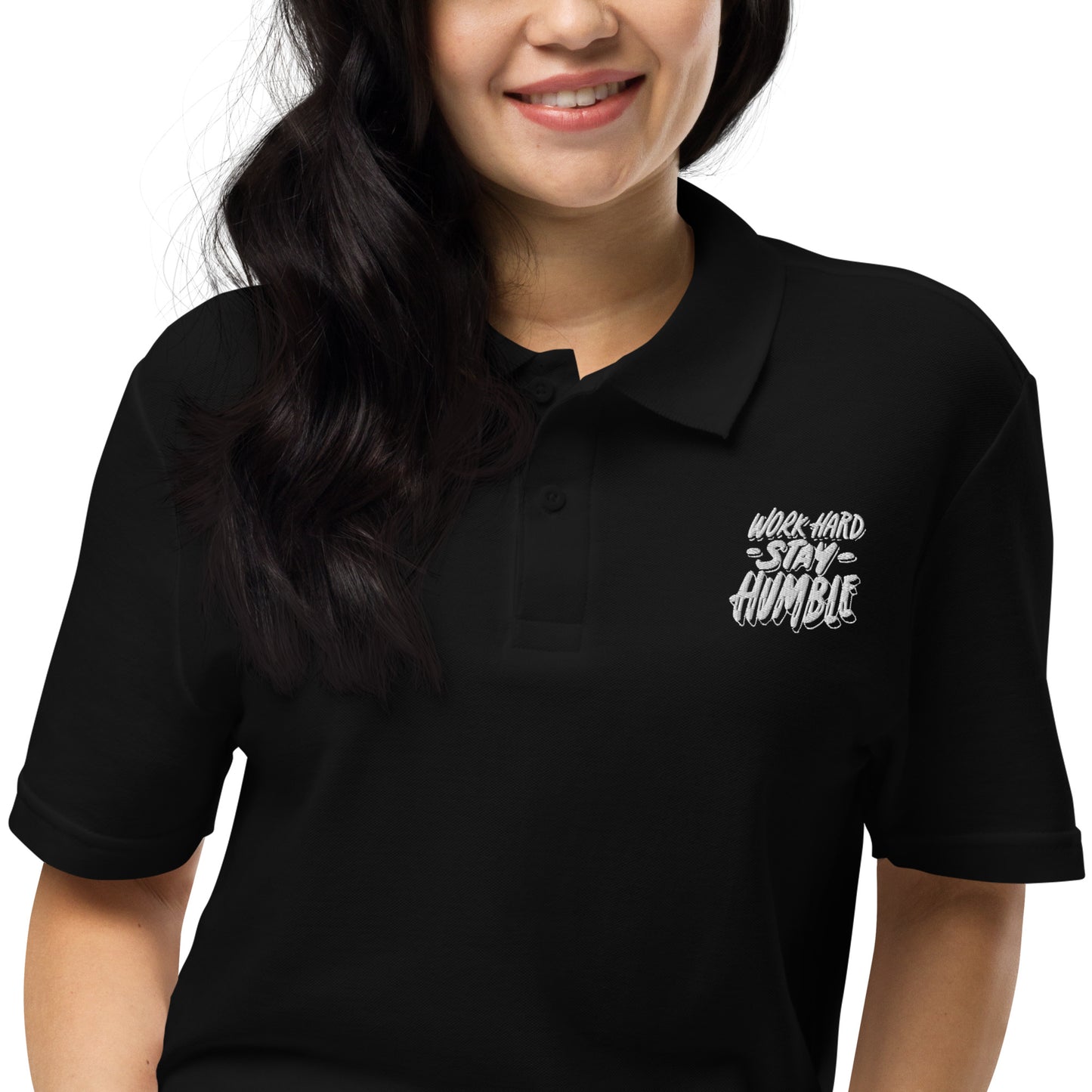 Unisex Pique Polo Shirt | Gildan 64800 - work hard stay hurmble - print on demand