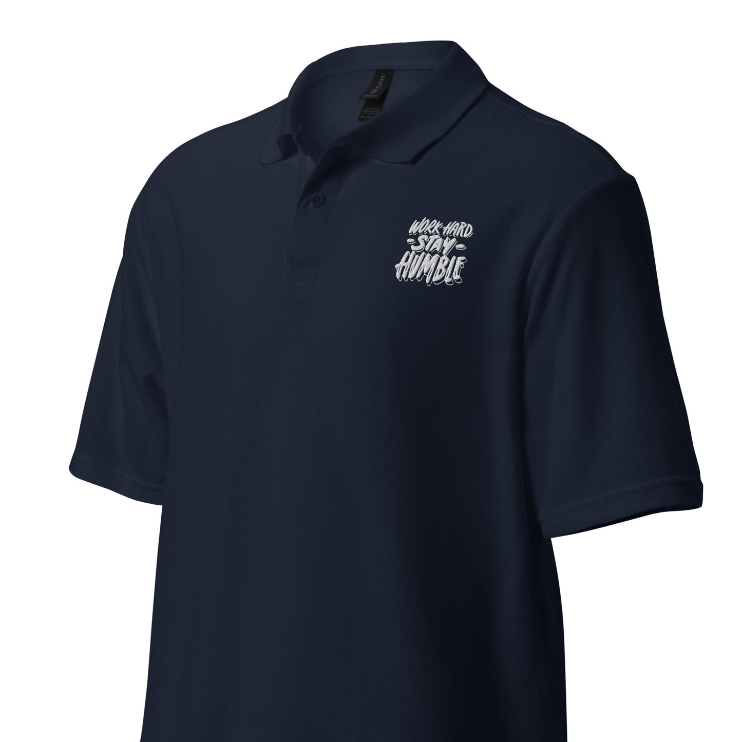 Unisex Pique Polo Shirt | Gildan 64800 - work hard stay hurmble - print on demand
