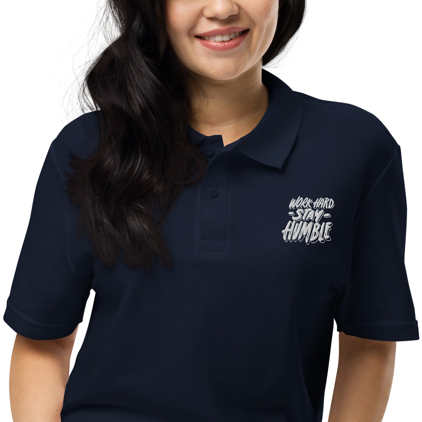 Unisex Pique Polo Shirt | Gildan 64800 - work hard stay hurmble - print on demand