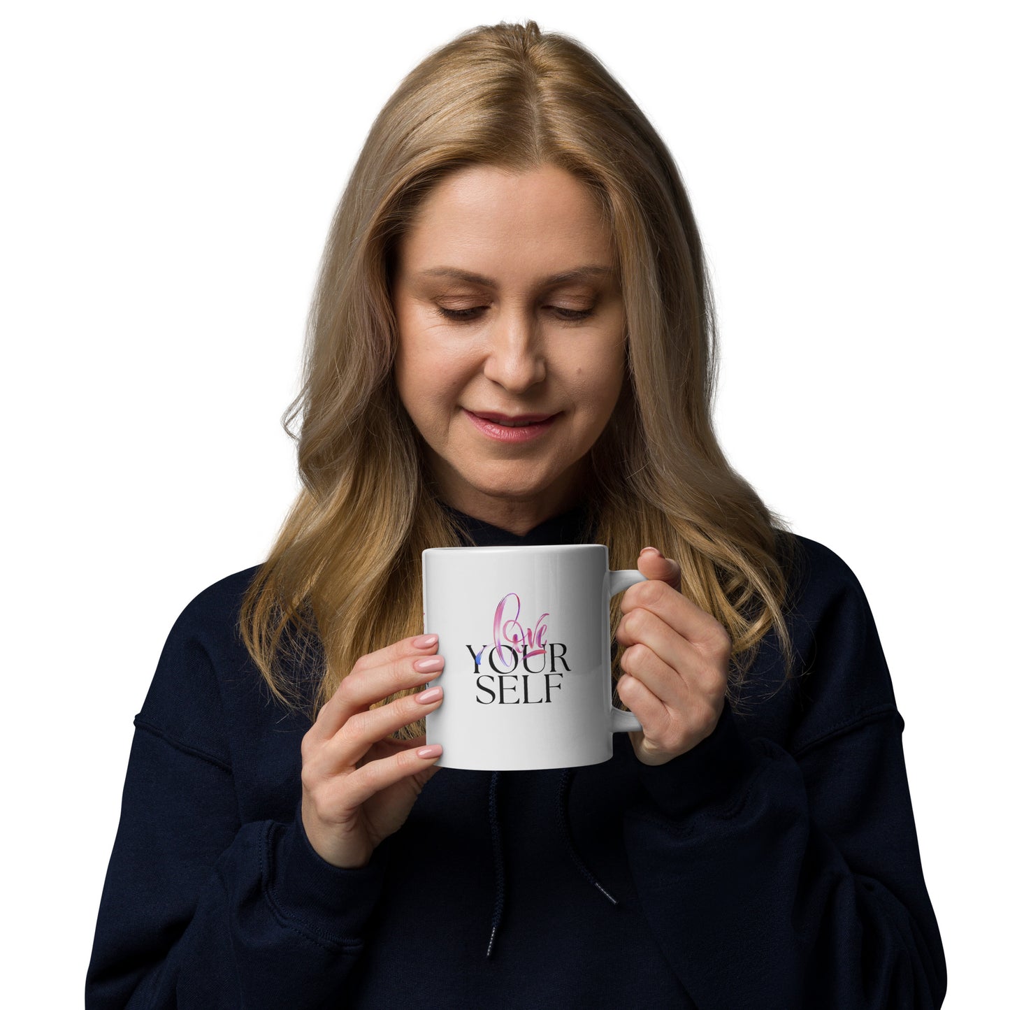 White glossy mug | love your self | moods print