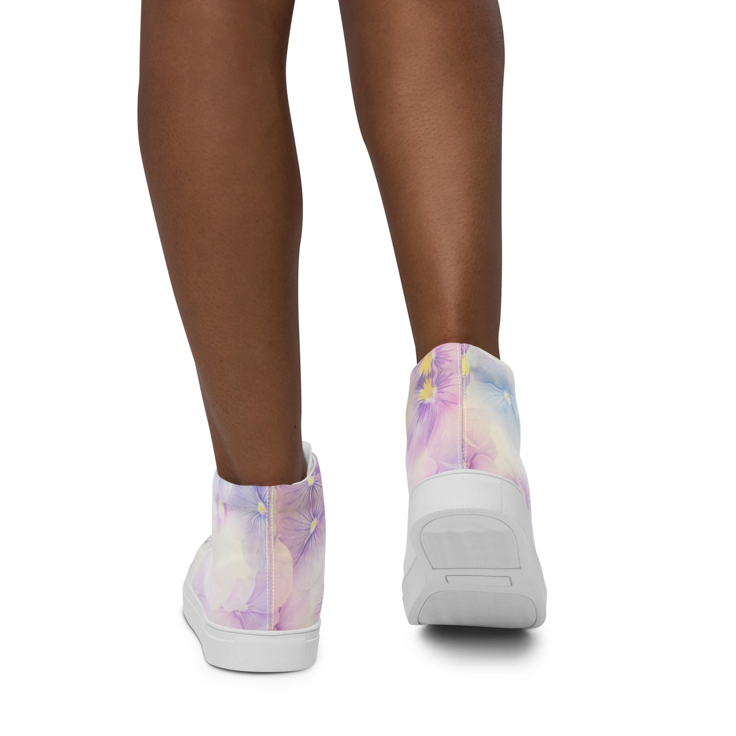 Women’s high top canvas shoes | Violet Flowers Background | print your demand