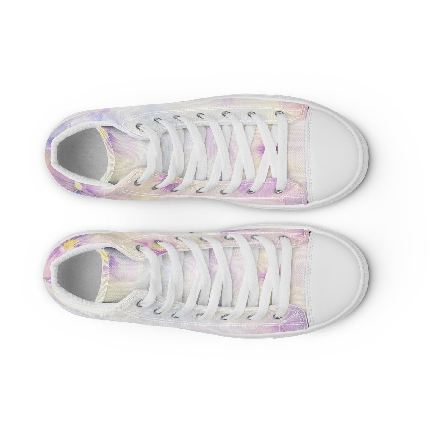 Women’s high top canvas shoes | Violet Flowers Background | print your demand