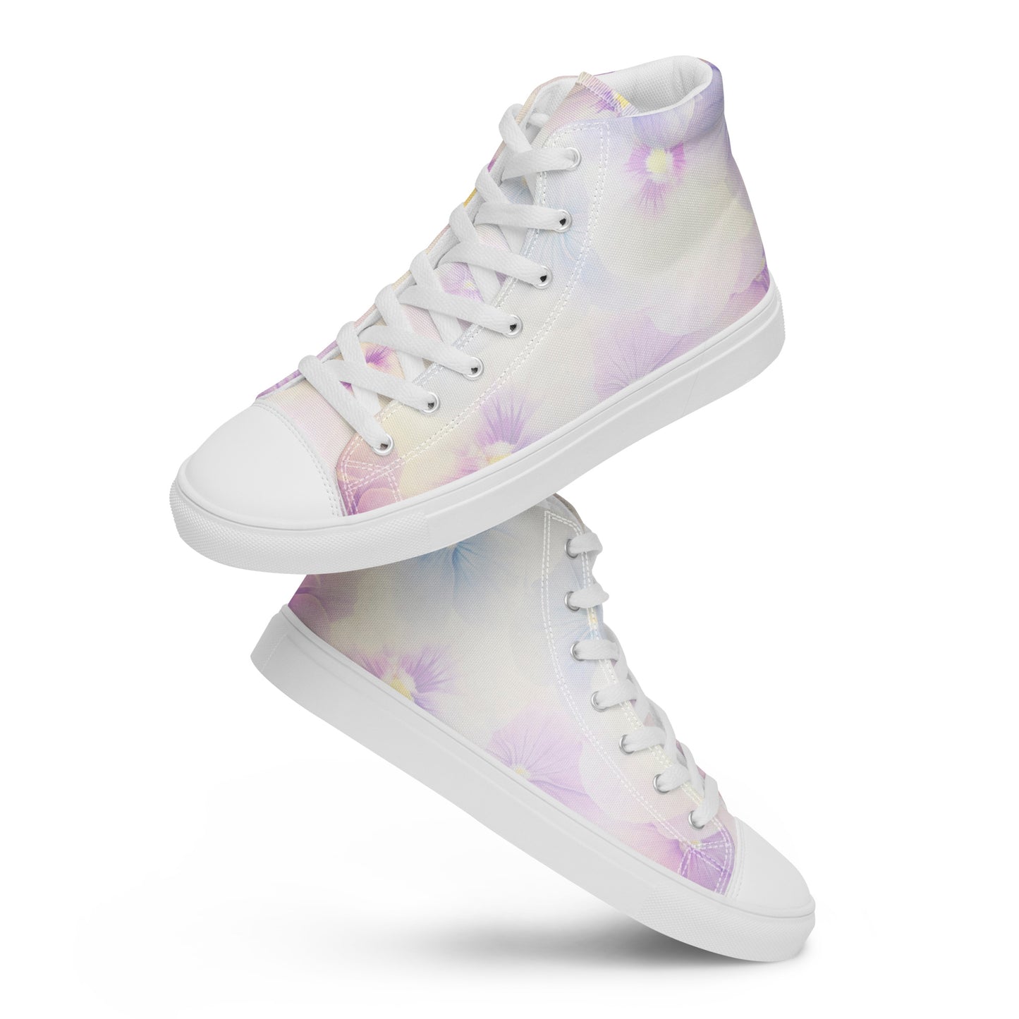 Women’s high top canvas shoes | Violet Flowers Background | print your demand