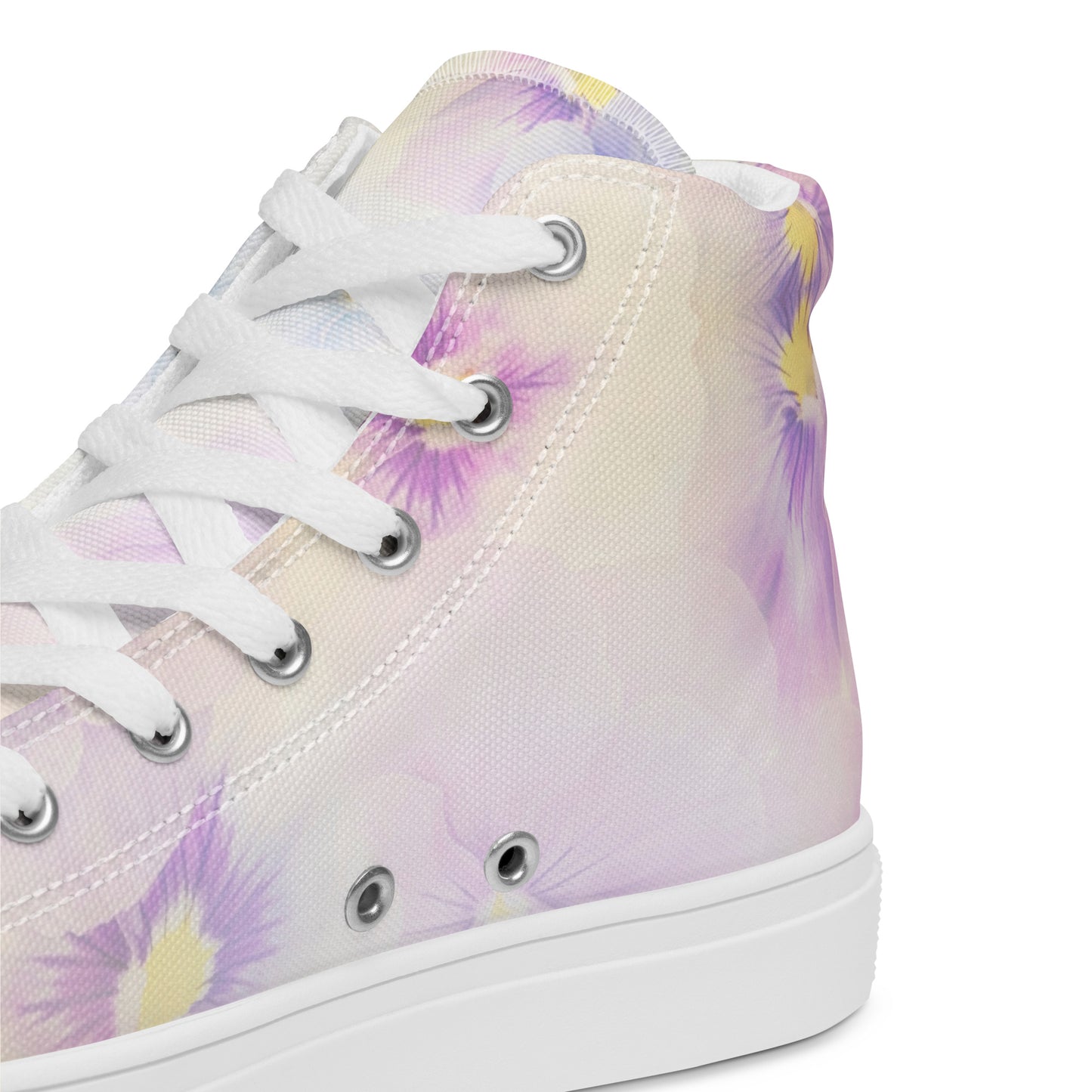 Women’s high top canvas shoes | Violet Flowers Background | print your demand