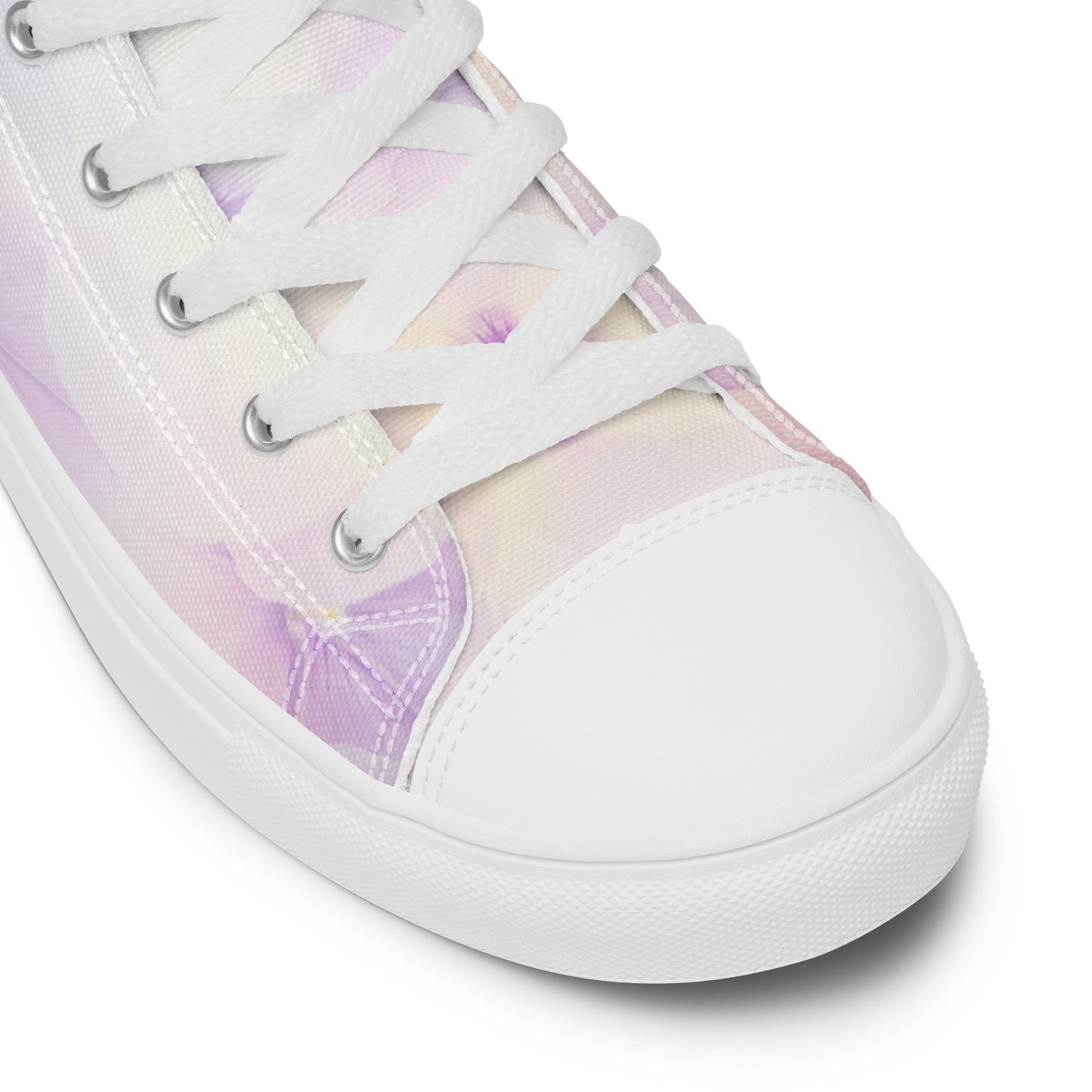 Women’s high top canvas shoes | Violet Flowers Background | print your demand