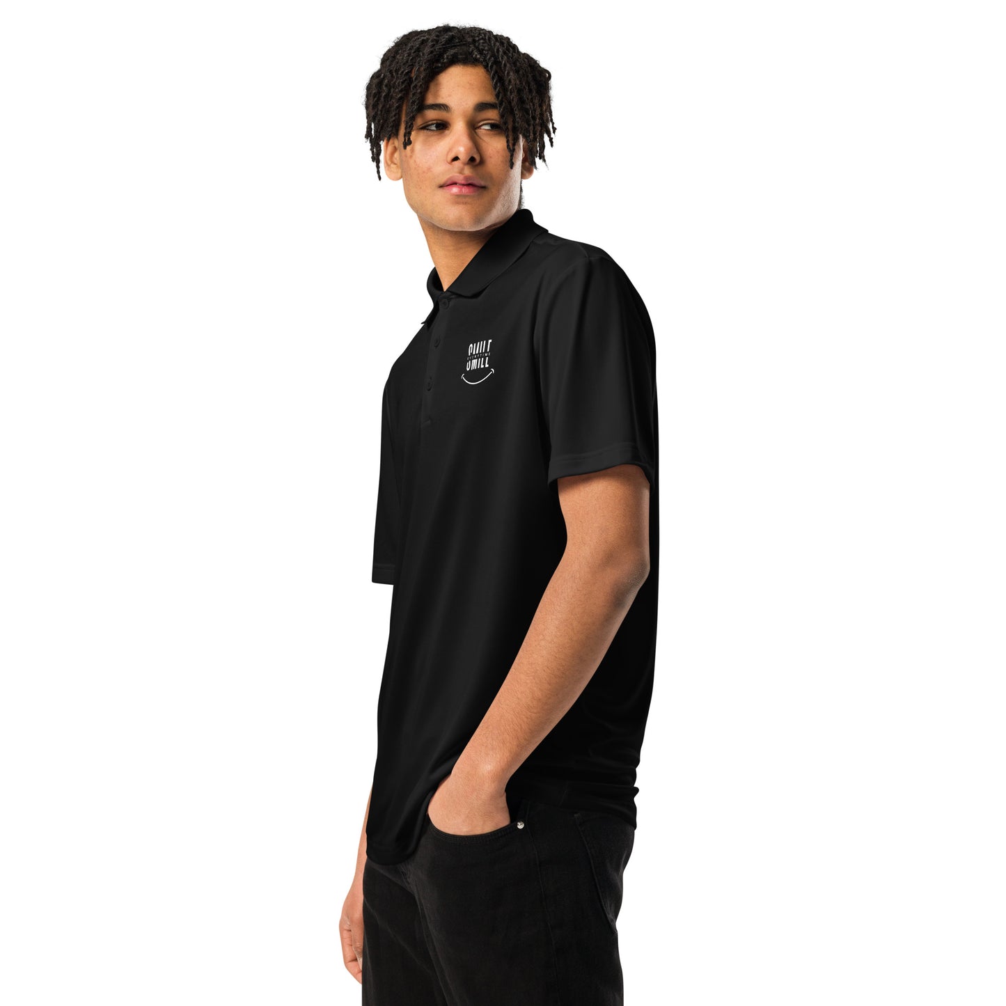 adidas Premium Polo Shirt - smile every time - print on demand
