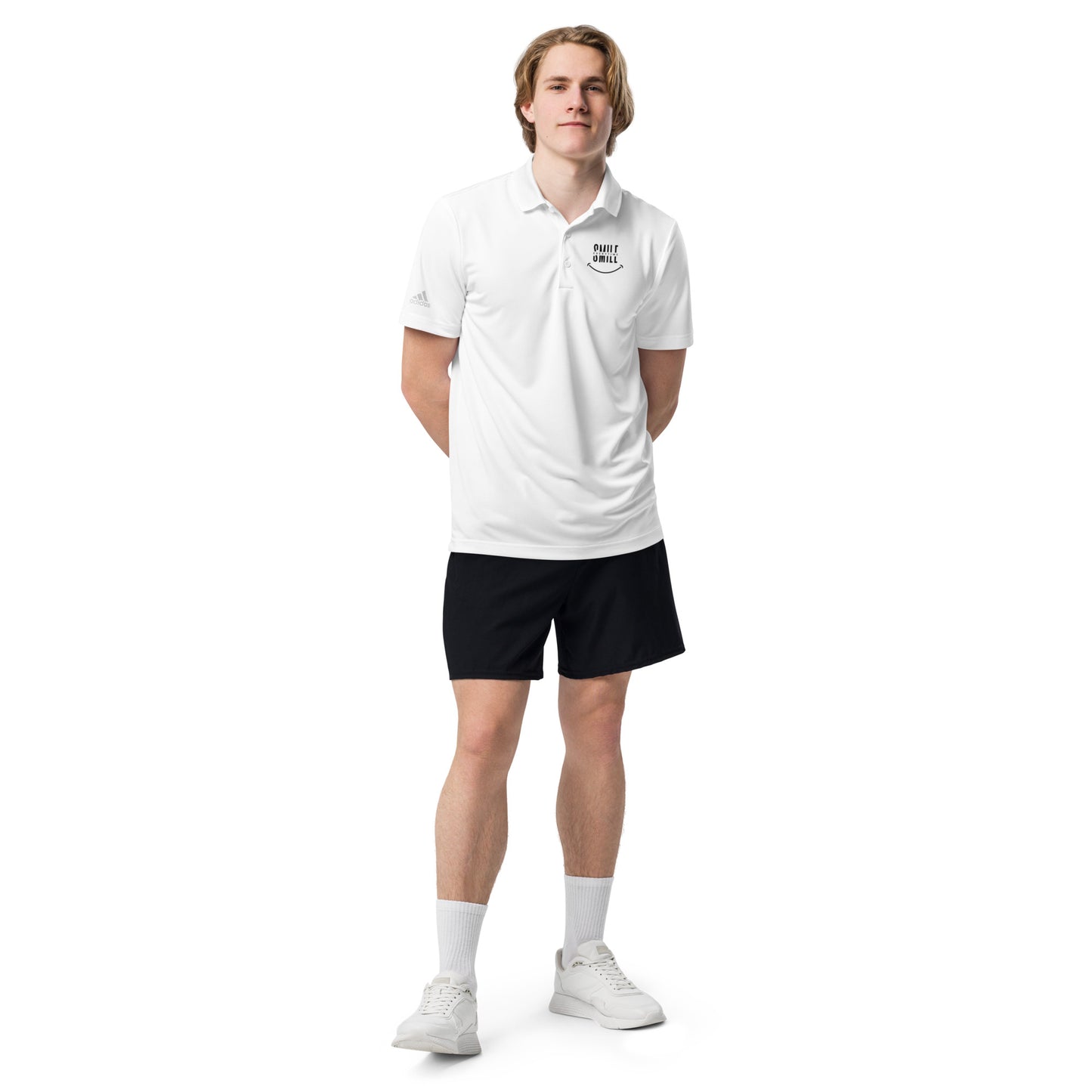 adidas Premium Polo Shirt - smile every time - print on demand