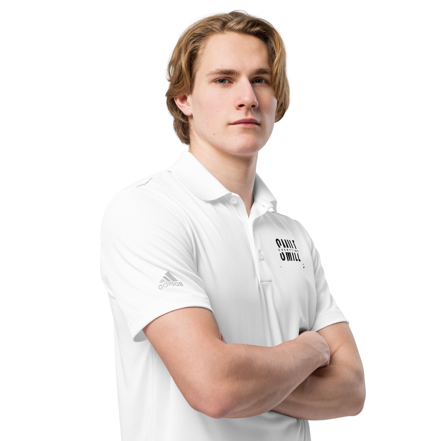 adidas Premium Polo Shirt - smile every time - print on demand