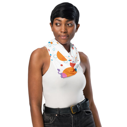 All-over print bandana - fun background with colorful circles - print on demand