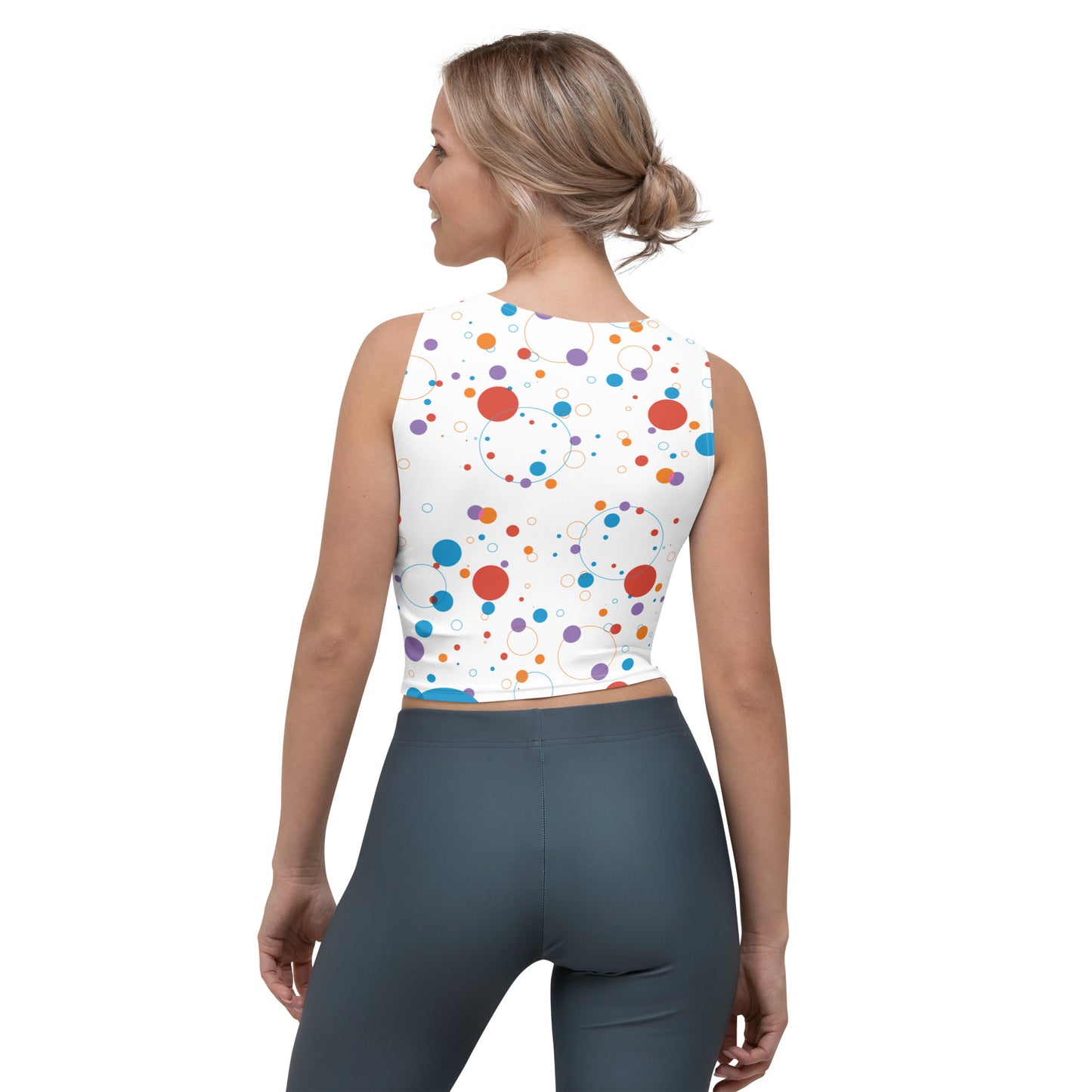Crop Top - fun-background-with-colorful-circles - print on demand