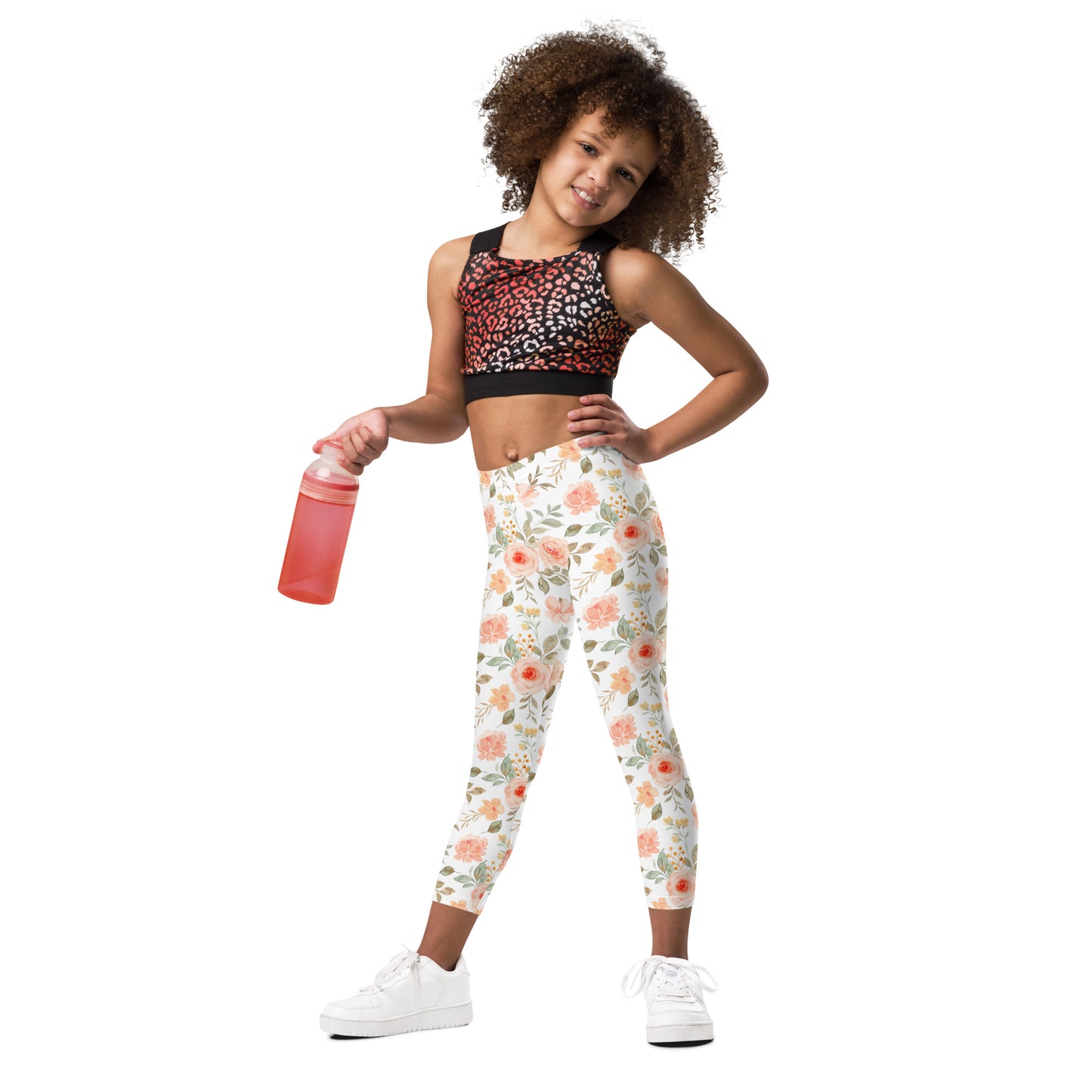 All-Over Print Kids Leggings - flower pattern
