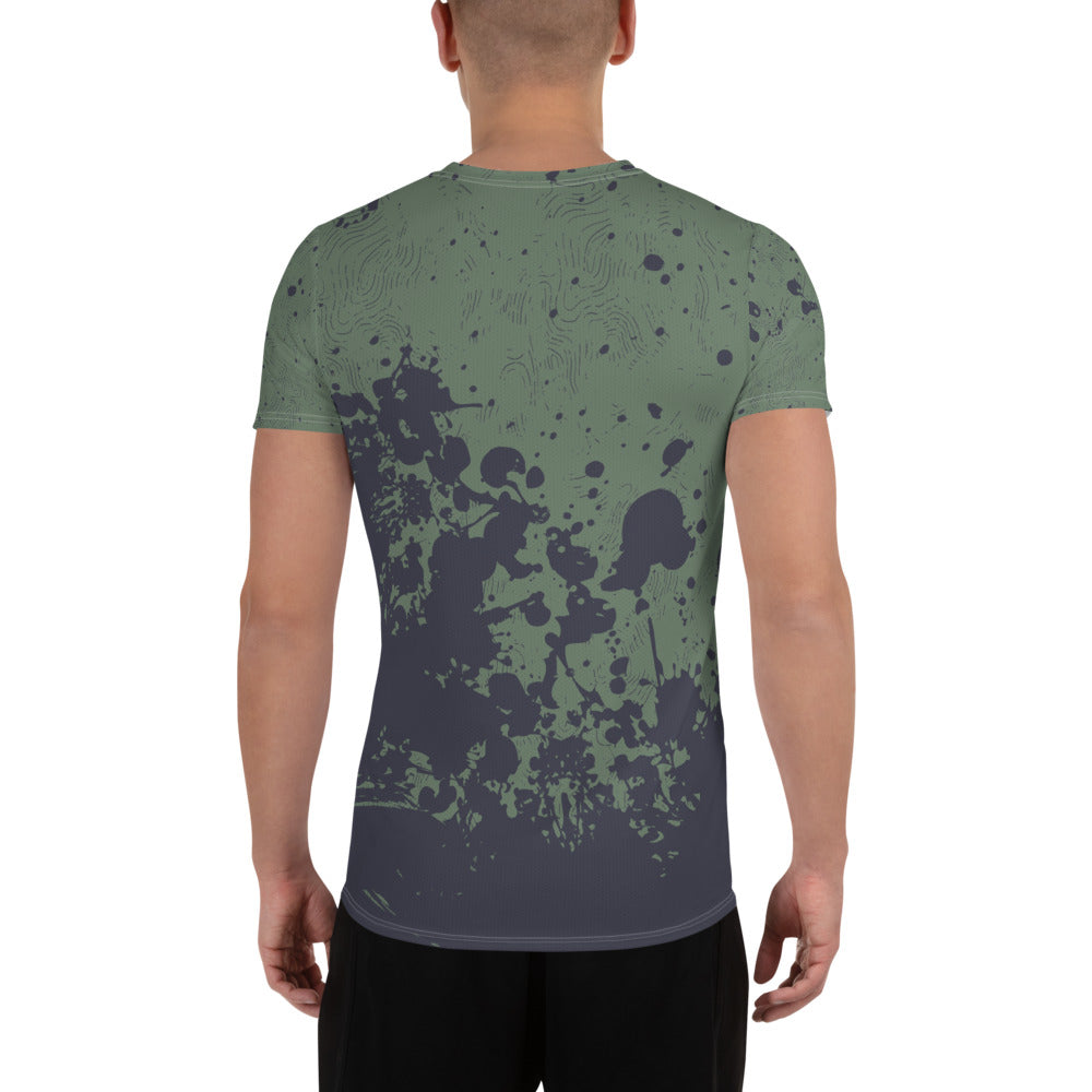 All-Over Print Men's Athletic T-shirt - green pattern - print on demand