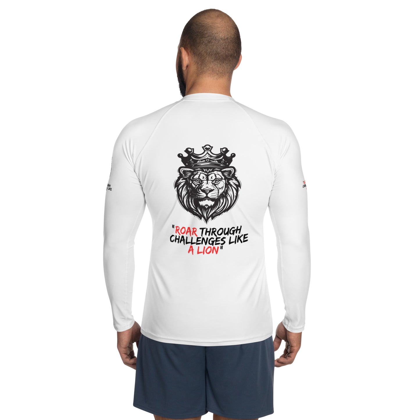 Men's Rash Guard - Roar through challenges like a lion - print on demand