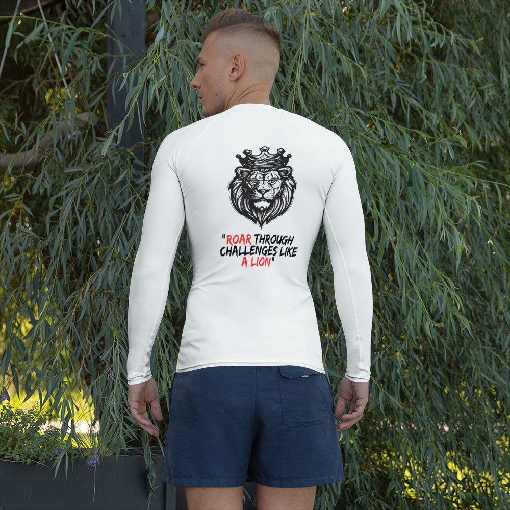 Men's Rash Guard - Roar through challenges like a lion - print on demand