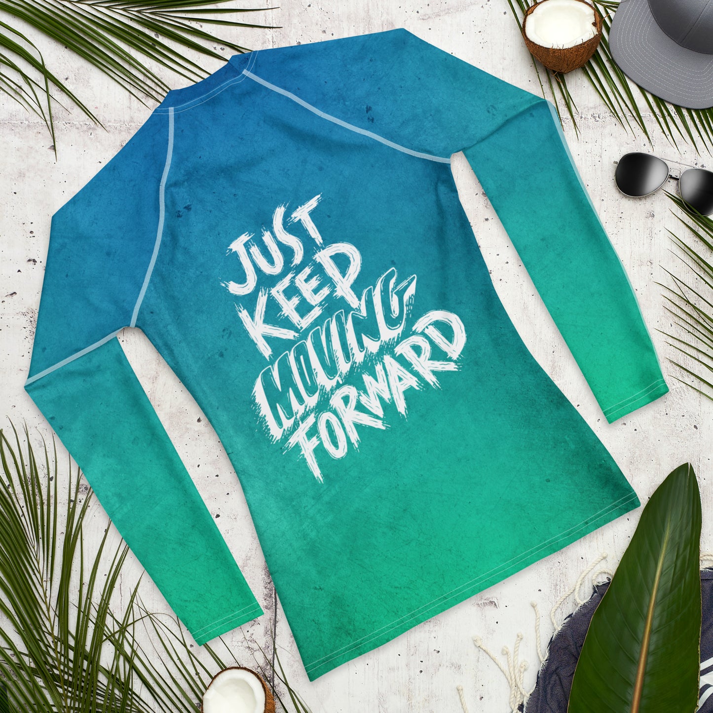 Men's Rash Guard - just keep moving forward - print on demand