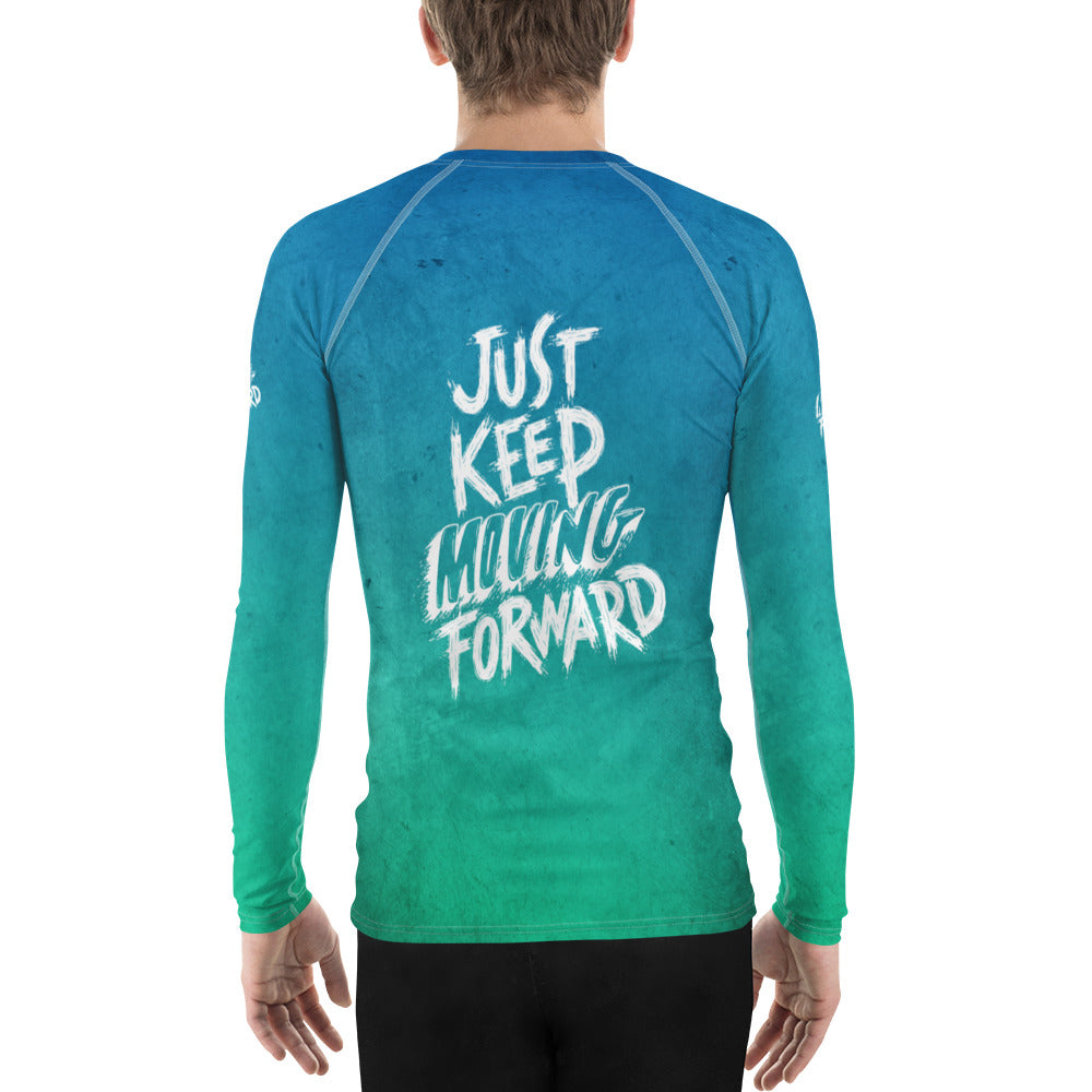 Men's Rash Guard - just keep moving forward - print on demand