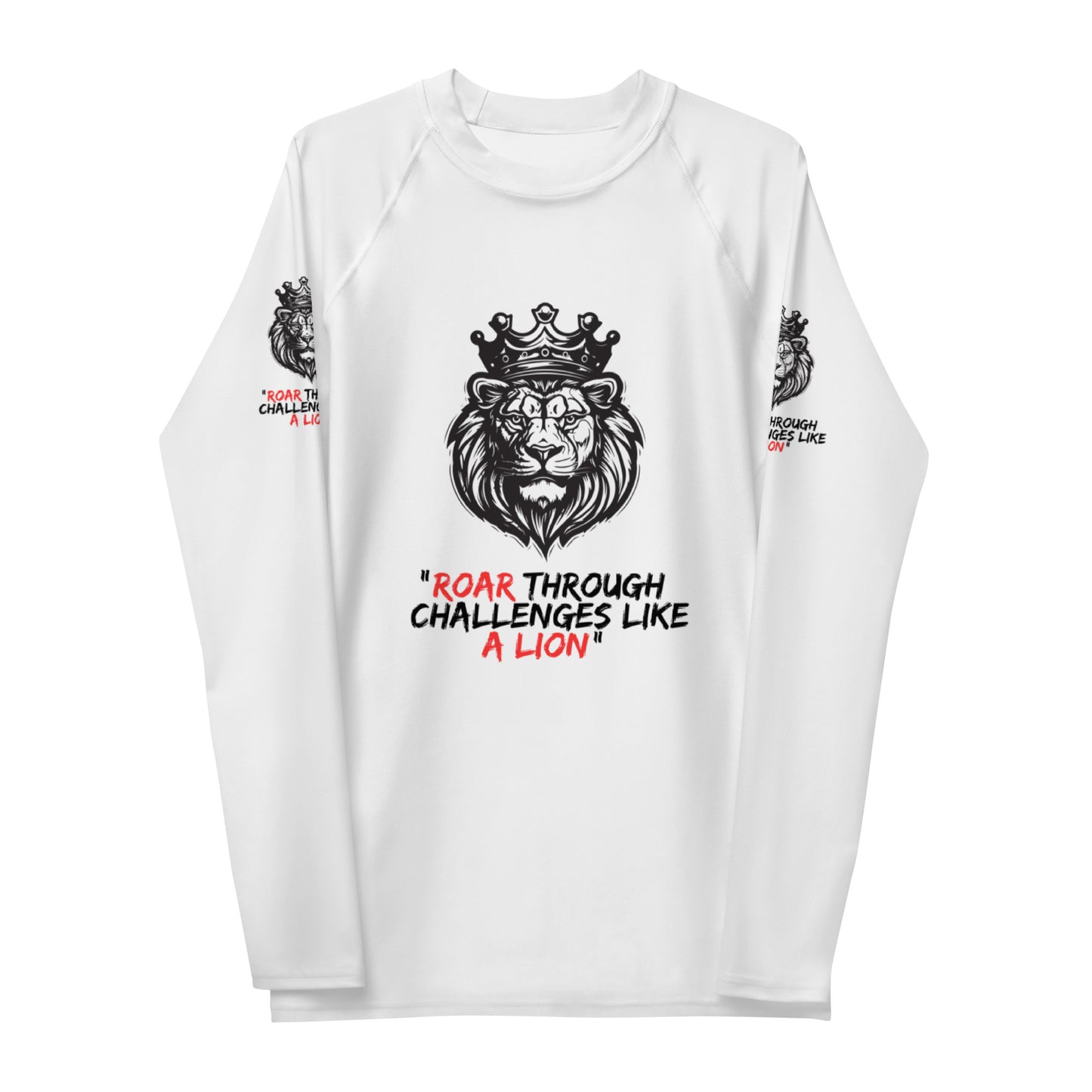 Men's Rash Guard - Roar through challenges like a lion - print on demand