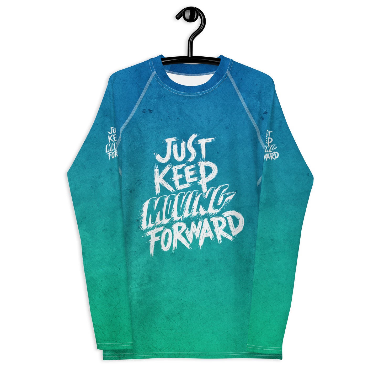 Men's Rash Guard - just keep moving forward - print on demand