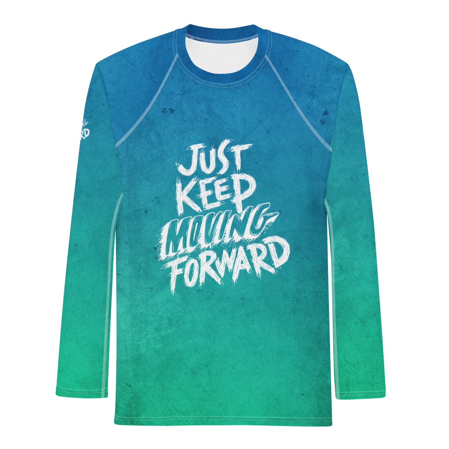 Men's Rash Guard - just keep moving forward - print on demand