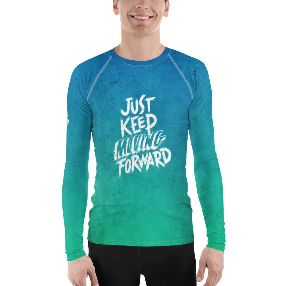 Men's Rash Guard - just keep moving forward - print on demand