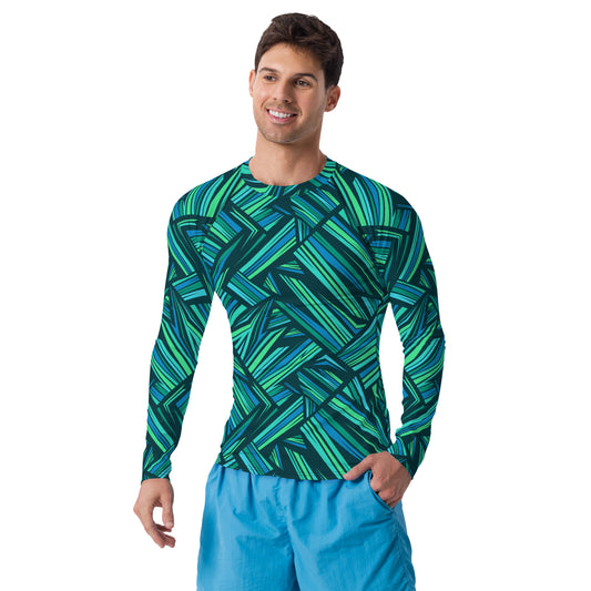 Men's Rash Guard - abstract pattern with concept of nature - print on demand