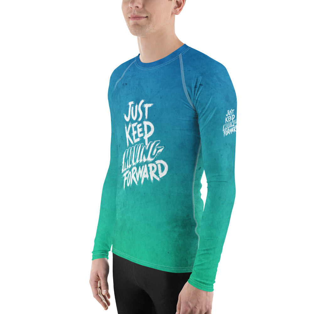 Men's Rash Guard - just keep moving forward - print on demand