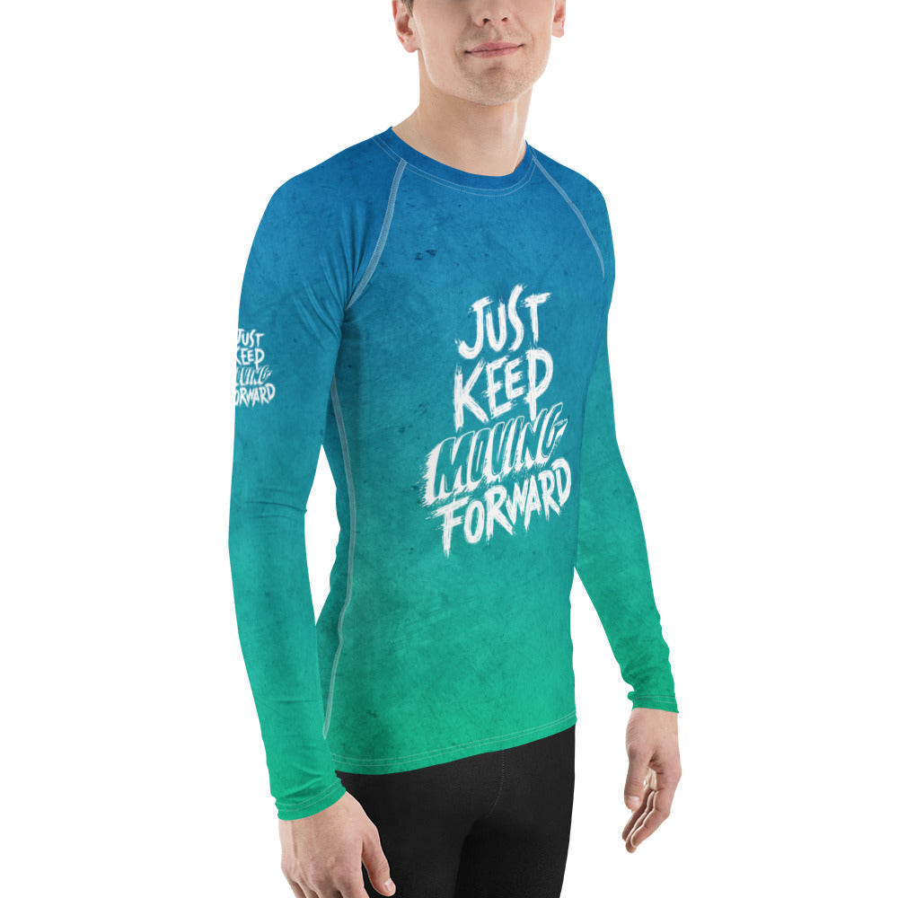 Men's Rash Guard - just keep moving forward - print on demand