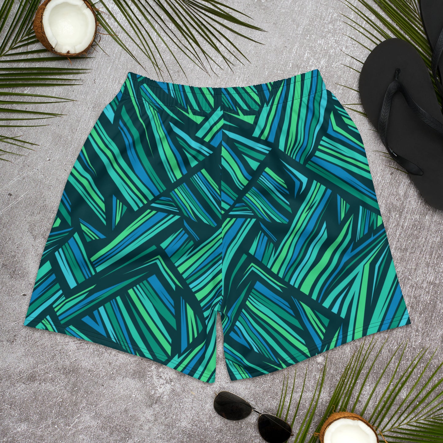 Men's Recycled Athletic Shorts  - abstract pattern with concept of nature - print on demand