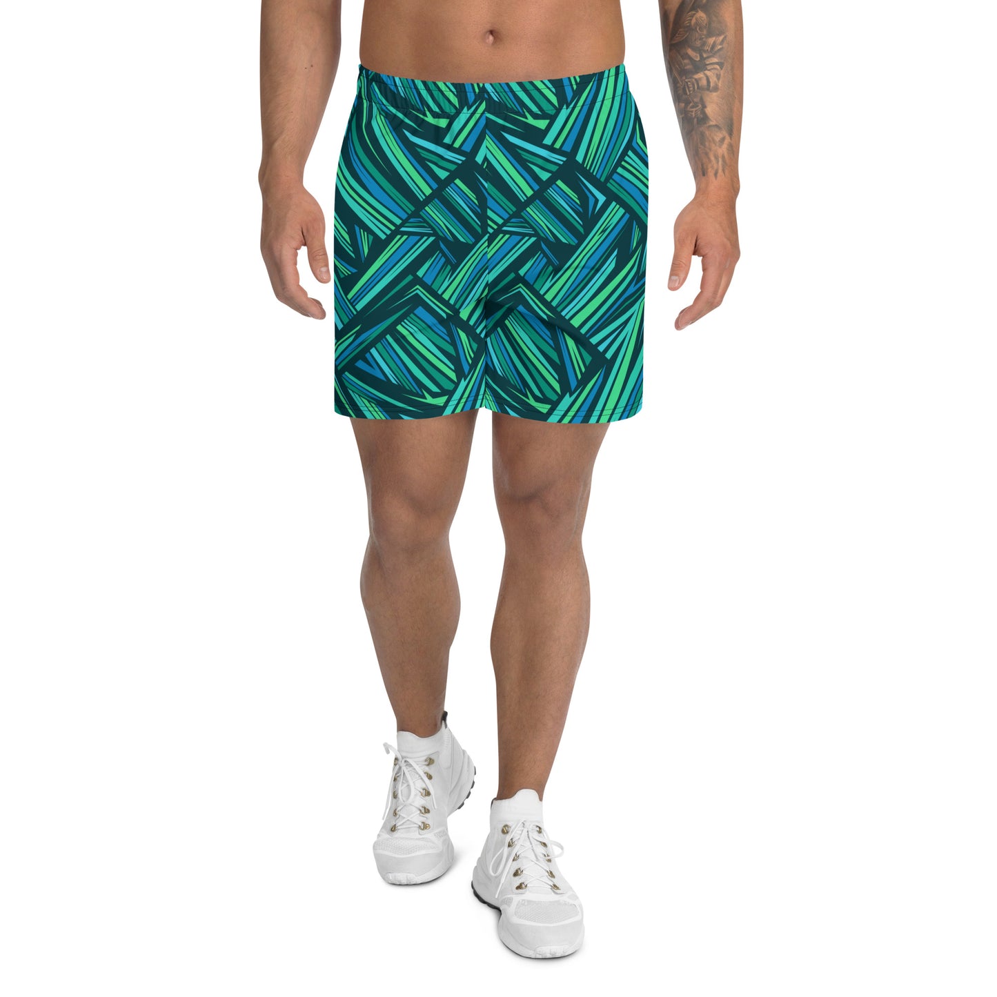 Men's Recycled Athletic Shorts  - abstract pattern with concept of nature - print on demand