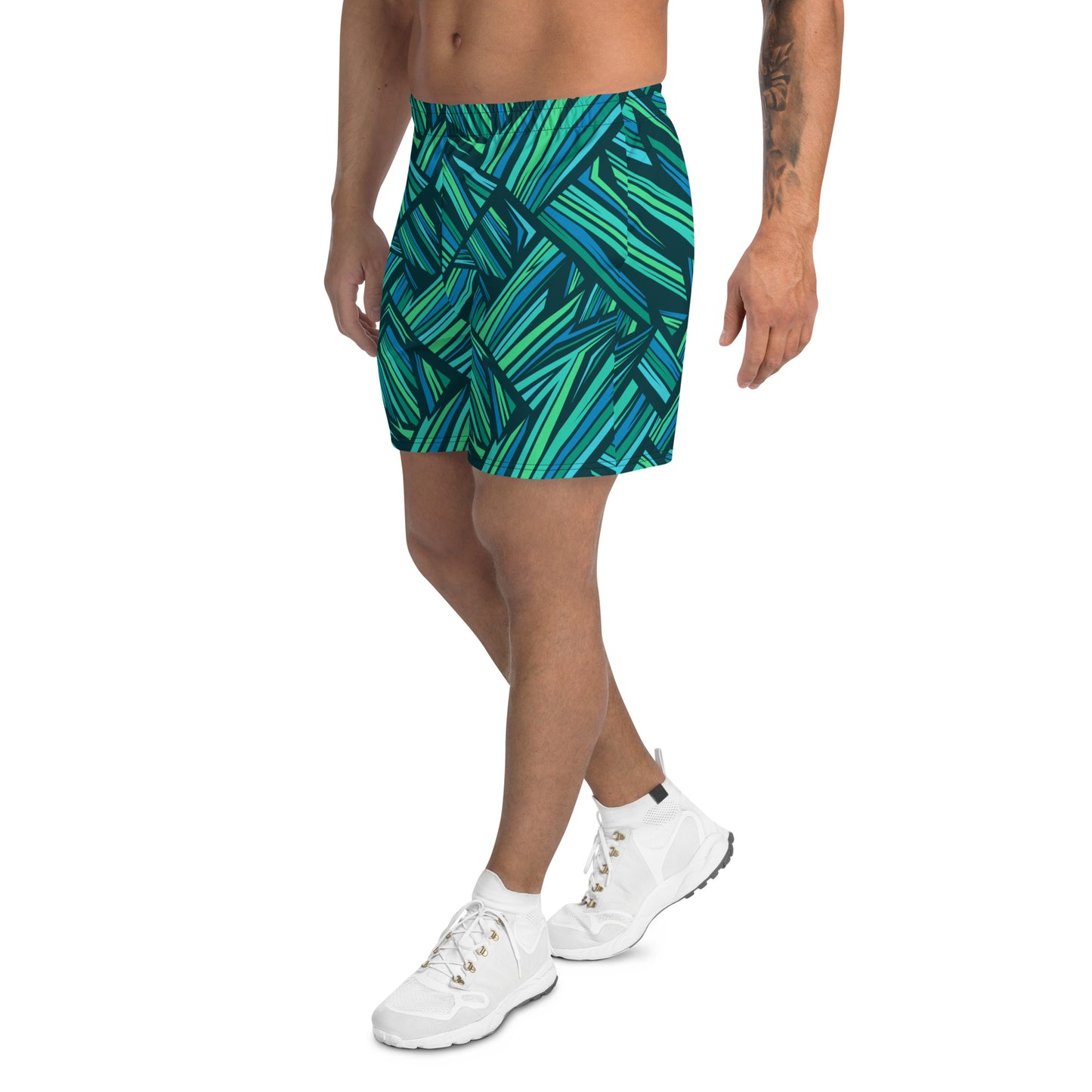 Men's Recycled Athletic Shorts  - abstract pattern with concept of nature - print on demand