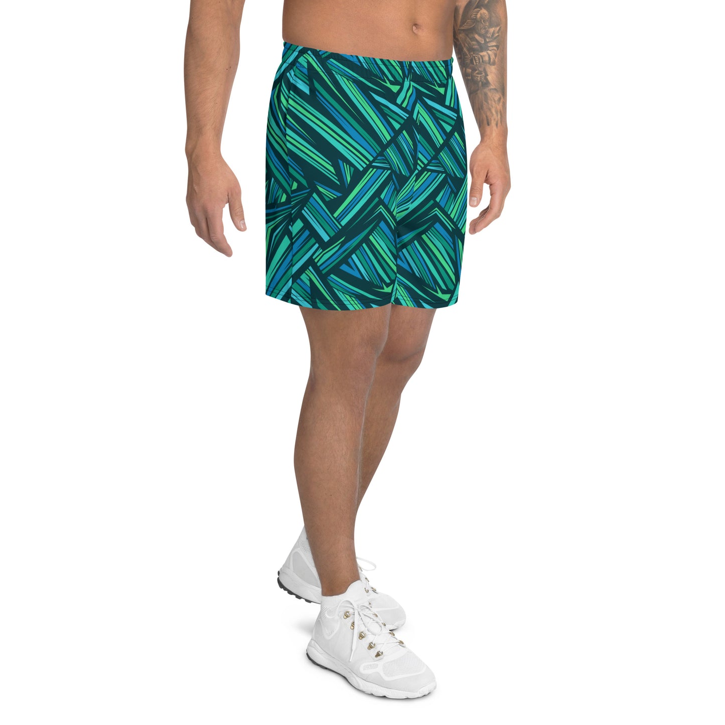 Men's Recycled Athletic Shorts  - abstract pattern with concept of nature - print on demand