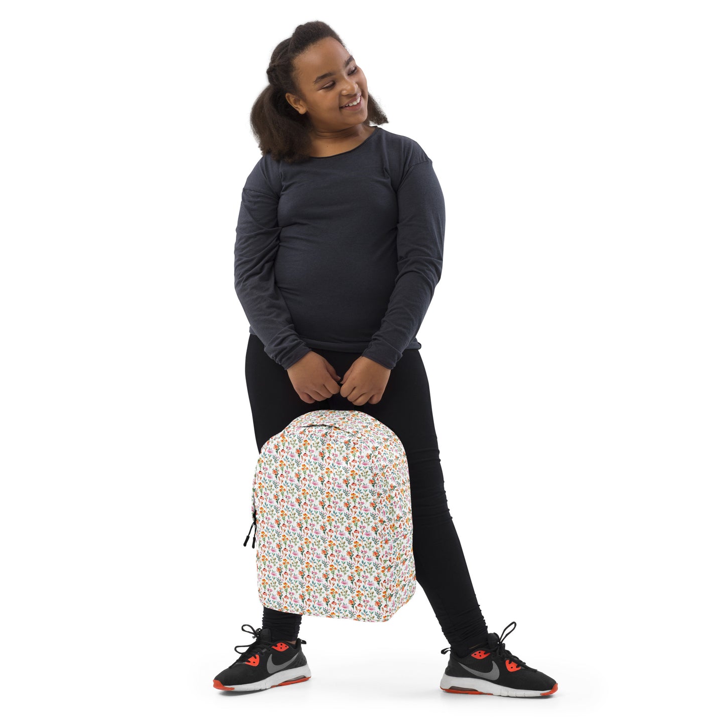 Minimalist Backpack - flower pattern - print on demand
