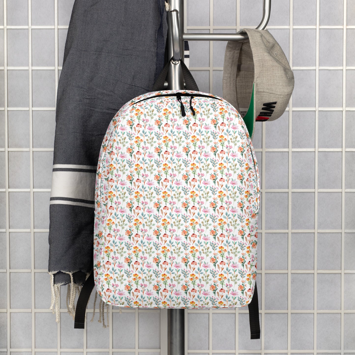 Minimalist Backpack - flower pattern - print on demand