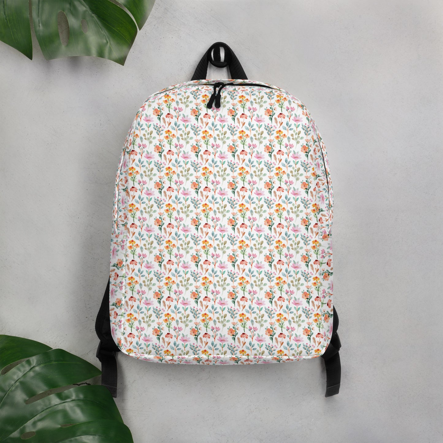 Minimalist Backpack - flower pattern - print on demand