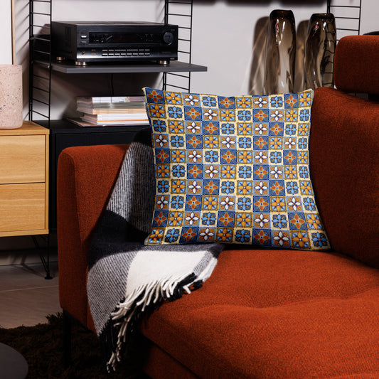 Premium Pillow - Italian Ceramic Tile Pattern - print on demand