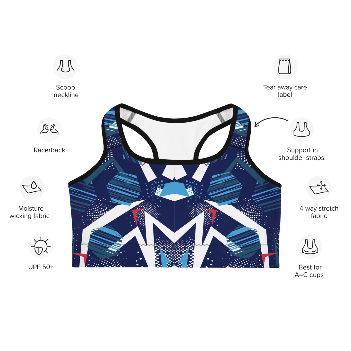 Sports bra - abstract background with spot pattern - print on demand