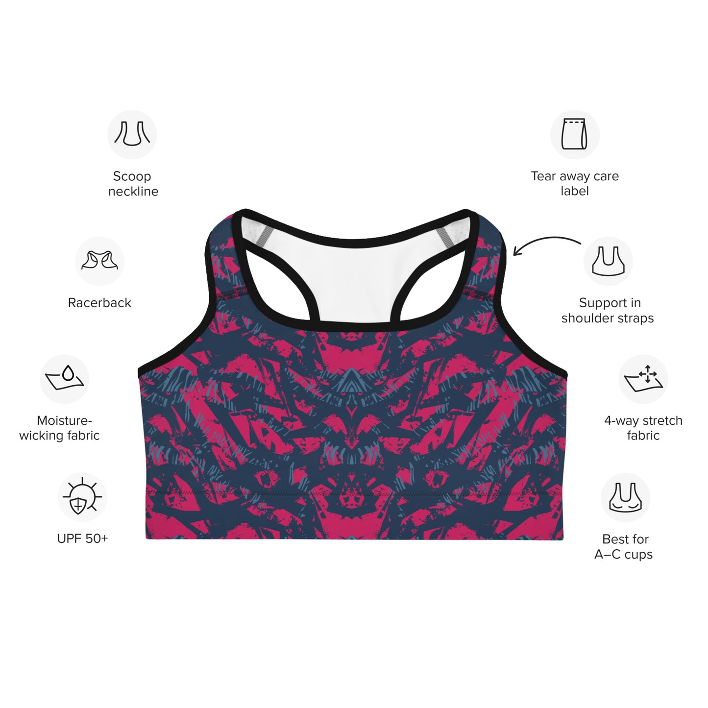 Sports bra - abstract background with sport pattern - print on demand