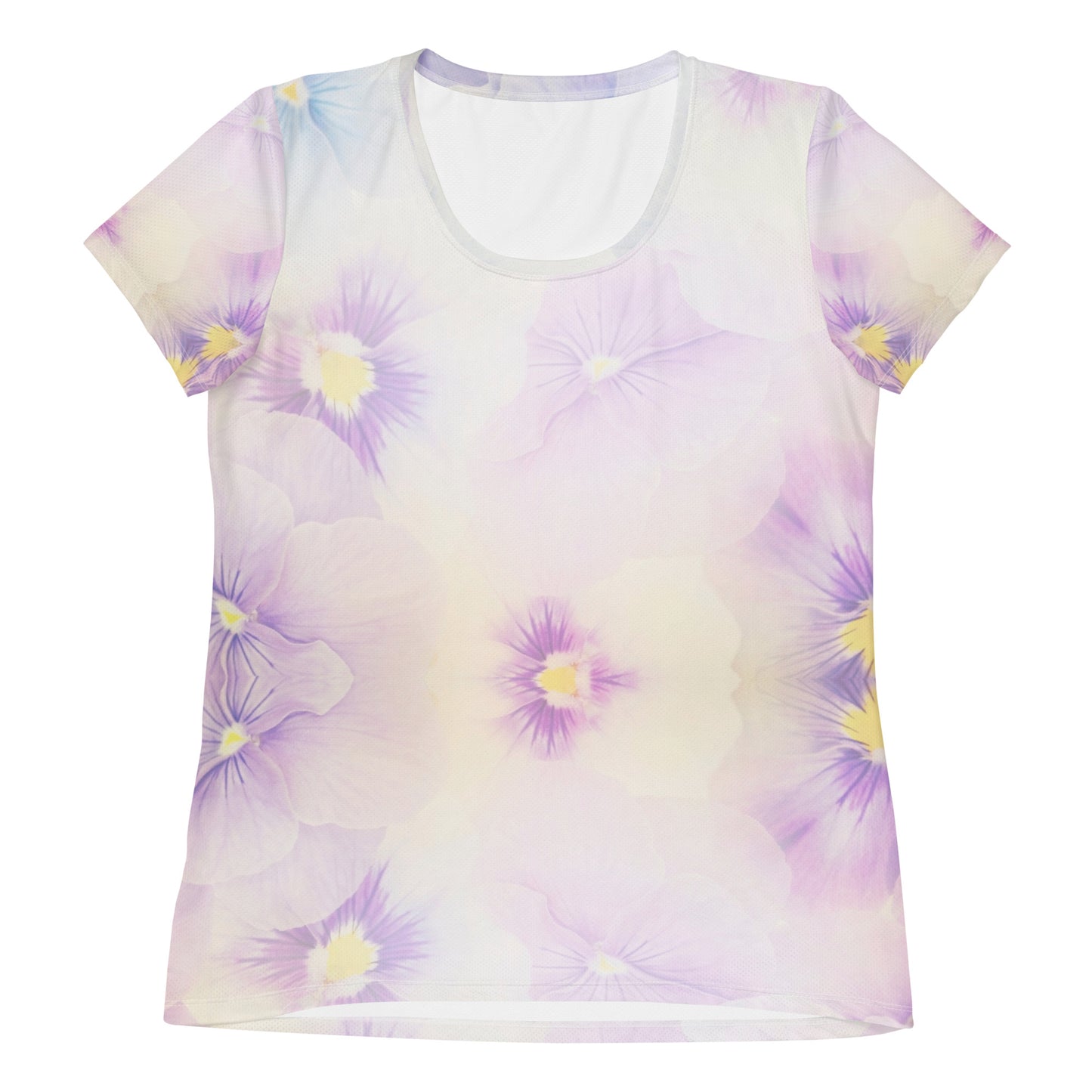 All-Over Print Women's Athletic T-shirt - flower color - print on demand