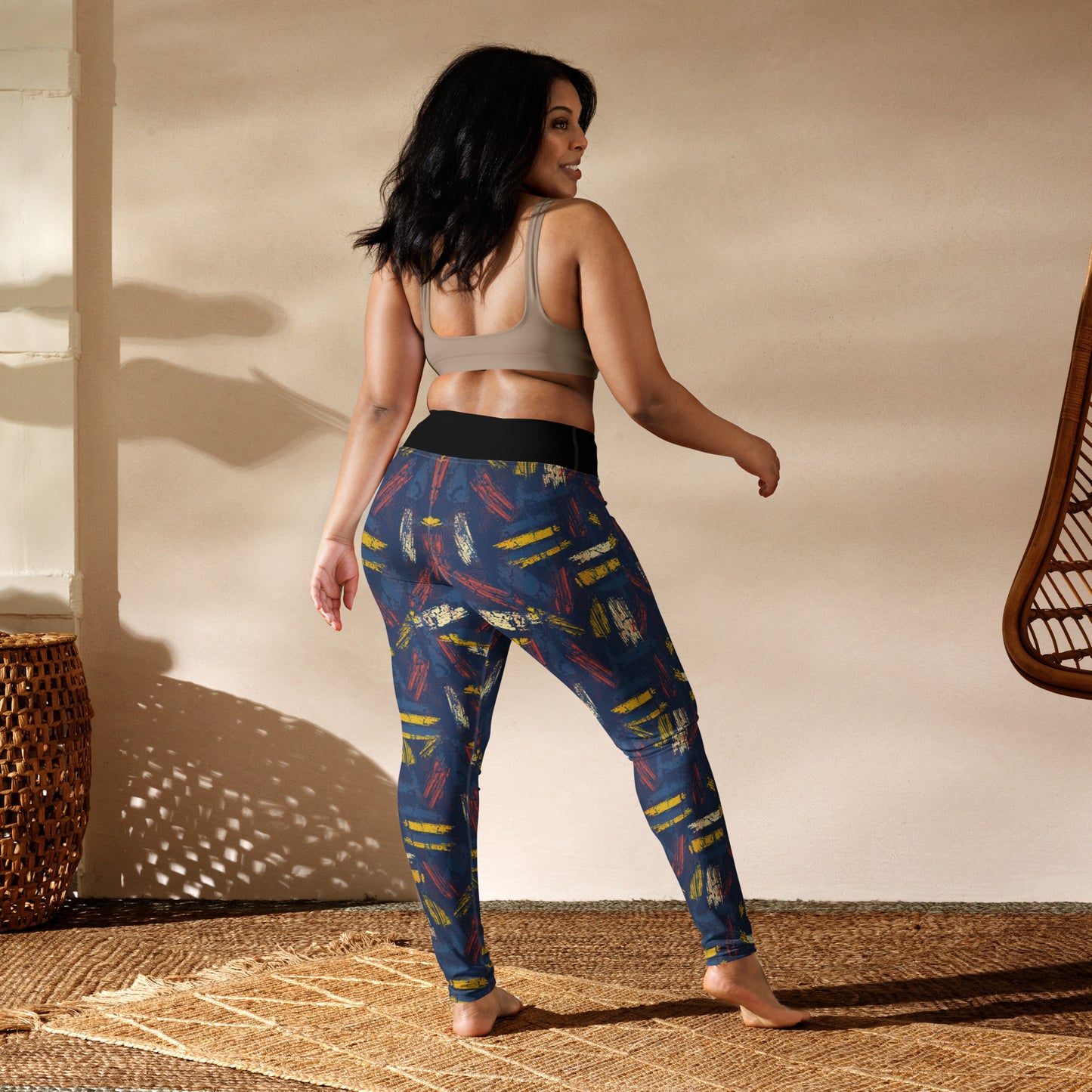 Yoga Leggings - abstract background with sprot pattern - print on demand